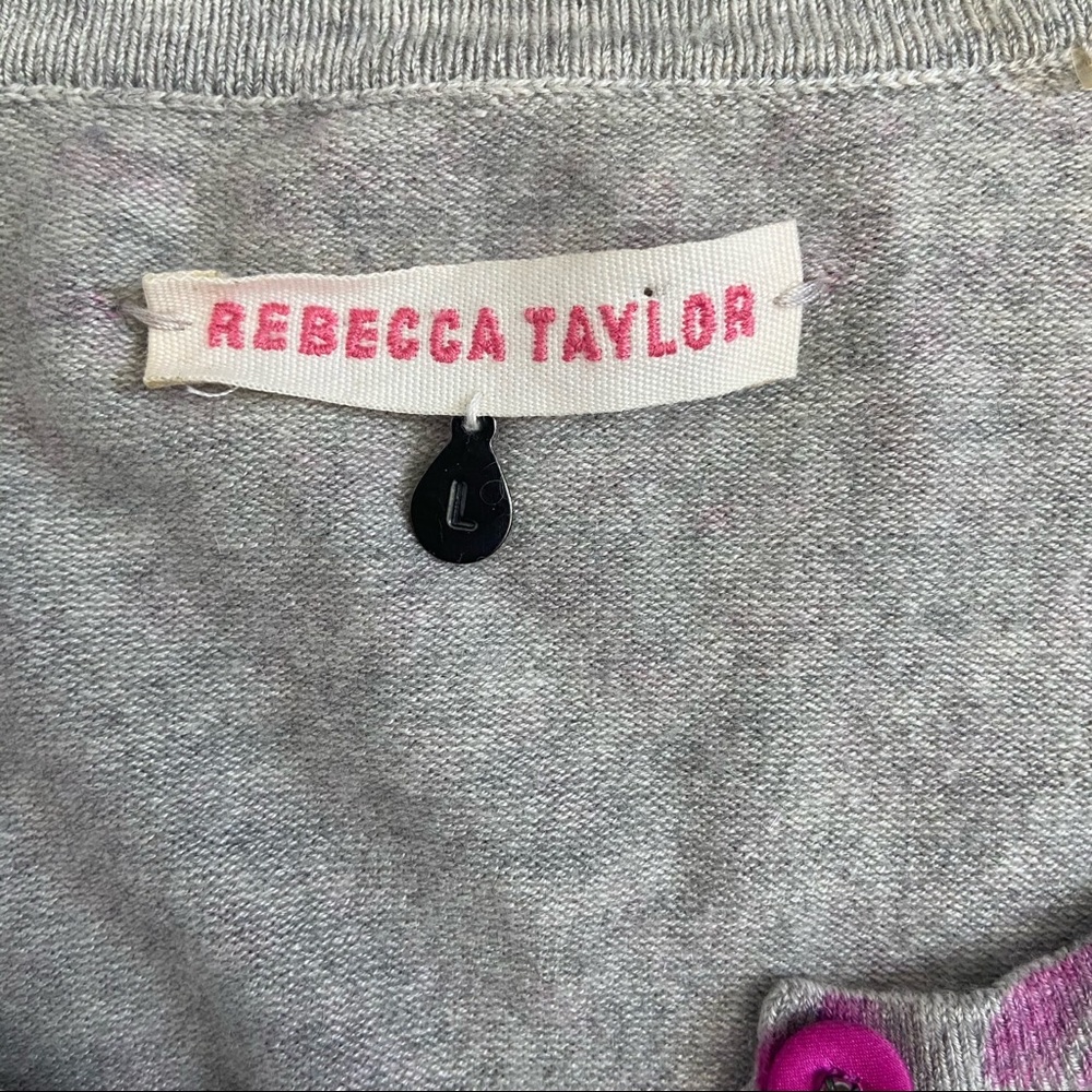 Rebecca Taylor Purple Leopard Silk Cardigan - Picture 7 of 9
